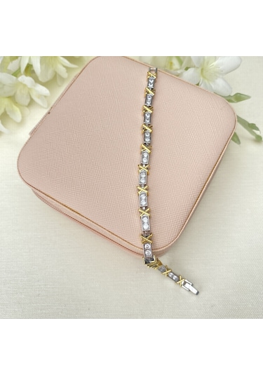 Xoxo Bileklik Yüksek Kalite 316 L Paslanmaz Çelik Silver-Gold 18 CM Çok Renkli