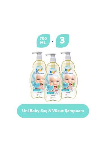 Uni Baby Bebek Saç ve Vücut Şampuanı 3 x 700 ML