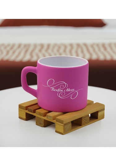 Bk Gift Kişiye Özel İsimli Pembe Renkli Middle Çay & Kahve Fincanı-2, Arkadaşa Hediye, Sevgiliye Hediye, Doğum Günü Hediyesi Kobitmeyencom32494 Bk Gif