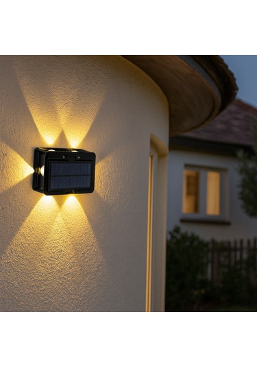 Aeron Duvar Solar Aydınlatma - 6 Ledli Sarı