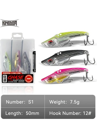 Kingdom 4008 Yapay Titreşimli Balık Yemi 3lü Paket - Set1, 7,5g