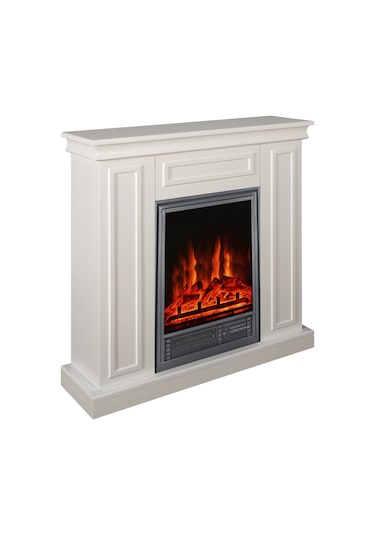 Tektes Dekoratif Elektrikli Şömine Beyaz Kasalı 90 CM Tek-21