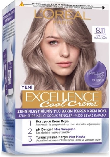 L’Oréal Paris Excellence Cool Creme Saç Boyası – 8.11 Ekstra Küll (530145105)
