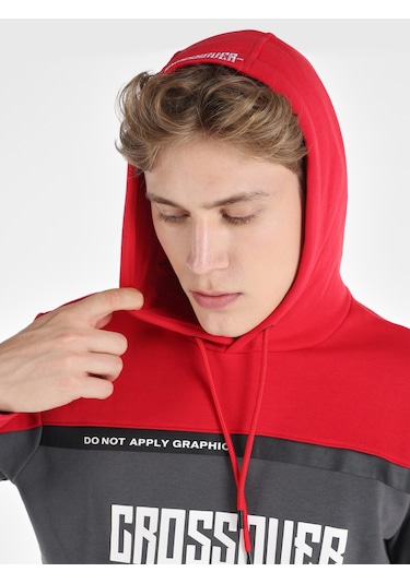 Colins Regular Fit Kapüşonlu Baskılı Kırmızı Erkek Sweatshirt Cl1064776 Kırmızı Colins Regular Fit Kapüşonlu Baskılı Kırmızı Erkek Sweatshirt Cl1064776 Kırmızı