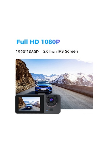 Yunboo Araç İçi 3 Kameralı Sürücü Kaydedici - Wıfı İle Ön+iç+arka 1080p Hd Gece Görüşü Dvr