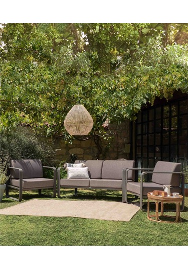 Koza Home Nea Kahverengi Bahçe Koltuğu Antrasit İskelet 7002 Kahverengi