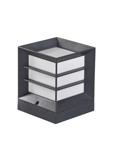 Antrasit Renk Izgaralı Kare Küp Bahçe Armatürü Set Üstü Aplik Diğer