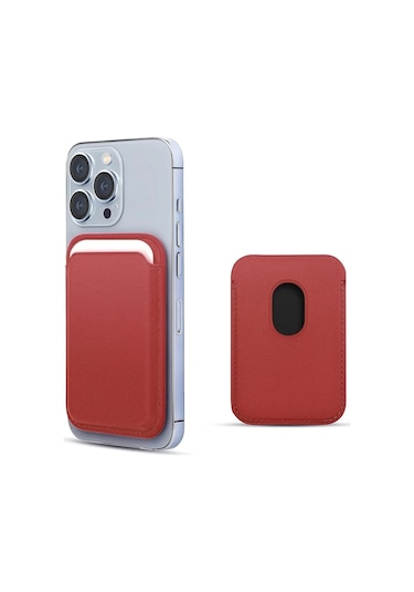 Forzacase İphone Tüm Modeller İle Uyumlu Magsafe Özellikli Manyetik Deri Cüzdan Kartlık - Fc098 Kırmızı