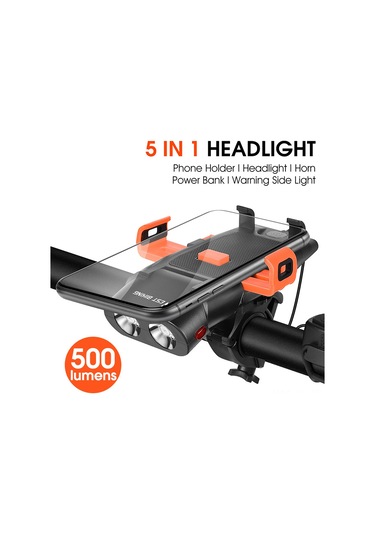 Hombey West Bıkıng Bisiklet Telefon Tutucu Işığı: 5'li Multifonksiyon, 4 Işık Modu, Şarj Cihazı, 50 Açı Ayarlı,松石绿 Yeşil