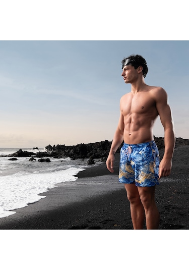 Arena Water Prints Beach Erkek Mavi Deniz Şortu 007159710 Mavi