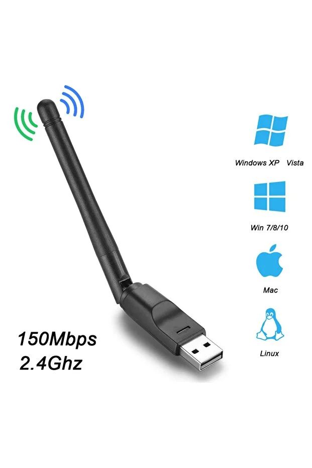 150 Mbps Mt7601 Kablosuz Ağ Kartı Mini Usb Wifi Adaptörü Lan Wi-fi Alıcısı Dongle Anten 802.11 Chip