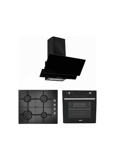 Exep Basic Eğik EF-200 - EO-330 - ED-401 Siyah Ankastre Set