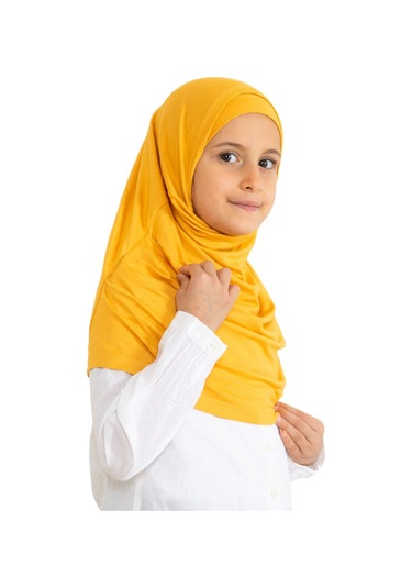 Çocuk Hazır Giyim Başörtüsü Şal Turban Viskon - Sarı SArı