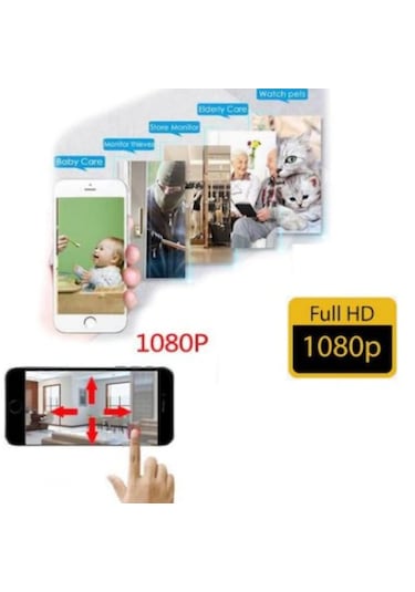 Kablosuz Kamera 1080p Harekete Duyarlı 360 Derece 2mp