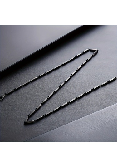 Çelik Kolye Titanyum Melon Motifli Model 2 Mm 55-60 Cm Siyah Black Siyah