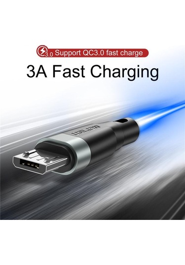 Uslıon MikroUsb Kablosu 3a Hızlı Şarj Şarj Cihazı Microusb Kablosu Android Cep Telefonu Tel Kablosu 0.5m Kırmızı