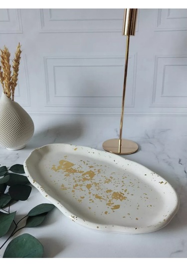 Cre Art Dekoratif Stand Alçı Aksesuar Tepsi 150202710 Gri