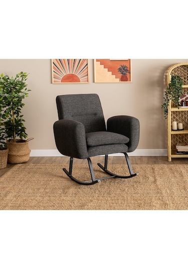 Pafu Kono Tv / Dinlenme / Baba / Emzirme Koltuğu Sallanan Sandalye - Keten Koyu Gri