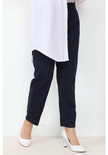 Zülal Beli Lastikli Cepli Pantolon 651 - Lacivert