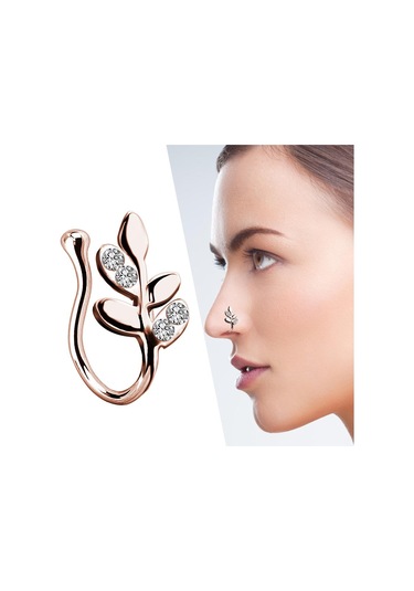 Suntek Sahte Burun Halkaları 18g Dudak Kulak Septum Halkası Altın - Gül