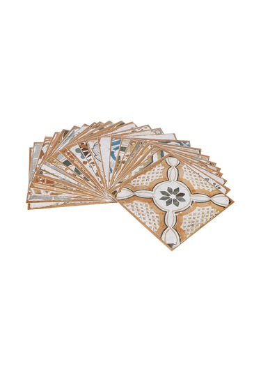 Gajeena Pvc 15x15cm 24 Adet Vintage Desenli Su Geçirmez, Yağ Geçirmez, Kolay Kurulum Ev Dekorasyonu Otostik Duvar Sticker Et149 Diğer