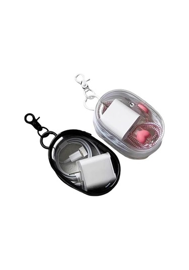 Siyah Şarj Kablosu Saklama Çantası Toz Geçirmez Su Geçirmez Şeffaf Veri Hattı Adaptörü Kulaklık Açık Laptop Çanta & Kılıf 56842266