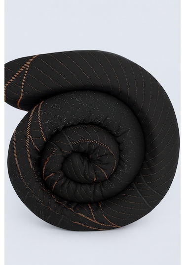 Dark Trend Sleep Yıkanabilir Kılıf Orta Sert Sünger Yatak Pedi & Şiltesi Topper 5 Cm Turuncu Şeritli Siyah