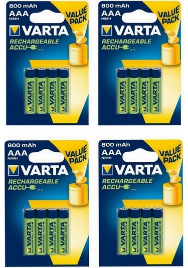 Varta 800 Mah Aaa Şarjlı Kalem Pil 16 Adet