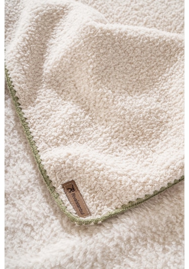 Bej Valencia Sherpa Çift Kişilik Peluş Battaniye Bej