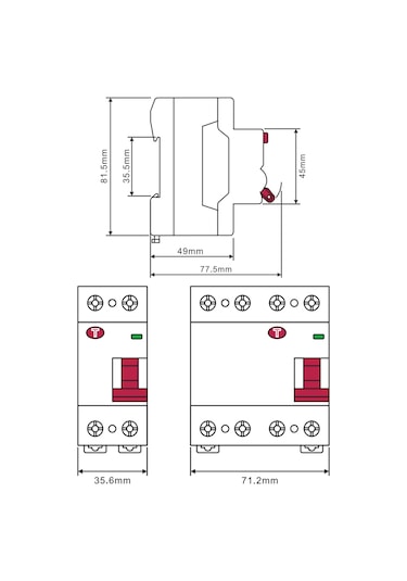 Mutlusan Mrc06-230040 2p 6ka Ac 40a 300ma Kaçak Akım Koruma Rölesi