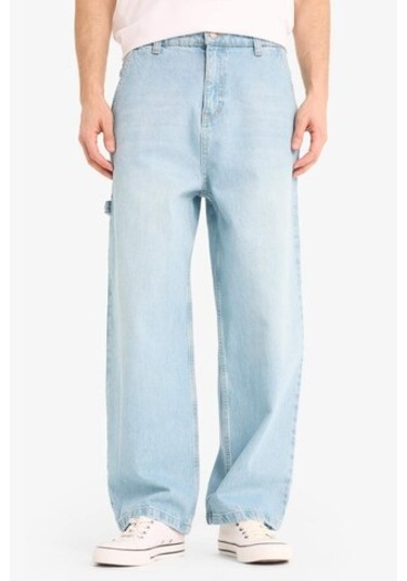 DeFacto %100 Pamuk Skater Fit Geniş Kalıp Yüksek Bel Geniş Paça Jean Pantolon F3925AX25SMNM39