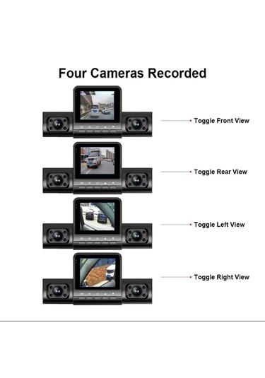 4 Kameralı 1080p Hd Araç İçi Kamera Ön Arka Yan Sağ-sol Açılar