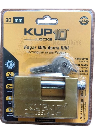 Kupa Kayar Milli Asma Kilit Sarı 80 Mm.