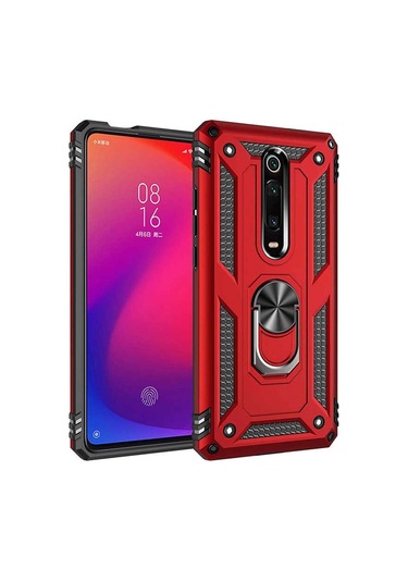 Teknomoda Xiaomi Mi 9T Vega Tank Zirh Metal Yüzüklü Standli Kilif 433935072