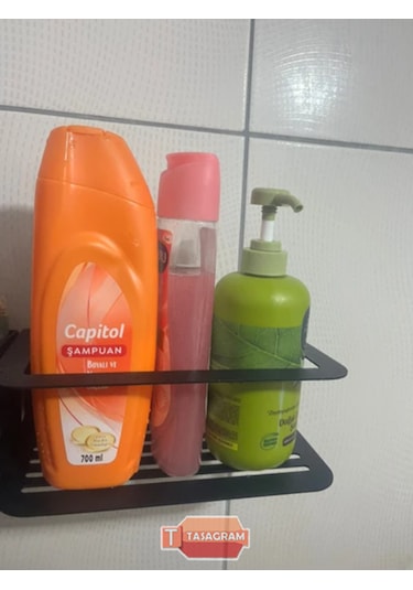 Metal Banyo Şampuanlık Siyah