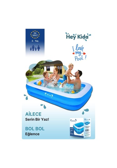 Heykida Swim Safe Dikdörtgen Havuz 305x183x50 Mavi