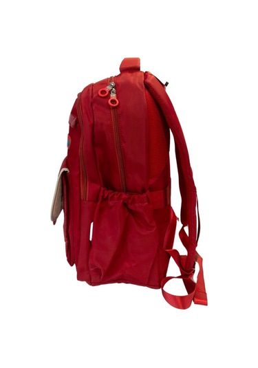 Ççs London 2 Büyük 2 Küçük 4 Gözlü Çok Geniş Okul Çantası, Sırt Çantası, Spor Çantası, Günlük Çanta 51678 Kırmızı Desenli