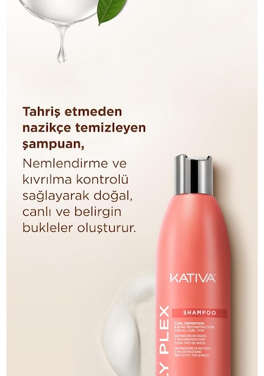 Kativa Curly Plex Bukle Belirginleştirme & Bağ Onarma Şampuanı 355 Ml Kıvırcık