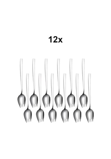 304 Çelik Silver Çatallı Kaşık Sofra Salata Meyve Çatalı Cin751