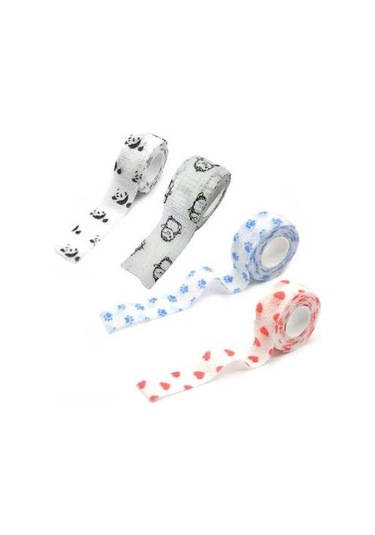 Pazly 4 Rulo Kendinden Yapışkanlı Esnek Bandaj - Nefes Alabilir, Su Geçirmez, Okul Çocukları İçin, Küçük El Yastığı İle