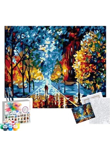 Sayılarla Boyama Seti 40 X 50 Cm Tuval Şasesine Gerili Sonbahard