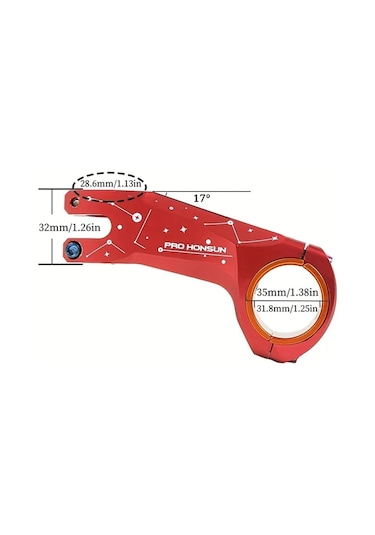 Motion003 Tanke Prohonsun 17 Derece Ultrahafif Yol Bisiklet Sapı 90mm Cnc Direksiyon Sapı 31.8 Bisikletler İçin Siyah Alüminyum Alaşım Kırmızı Kırmızı
