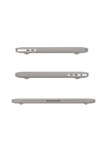 Blogy Apple Uyumlu MacBook Pro 16.2 İnç Crystal Fit Kılıf Gri