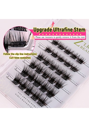 Fosenze Z'lraqı Beauty Yapıştırıcısız Yapay Kirpikler, Doğal Ve Dolgun, 10mm+12mm+14mm, 30 Adet, Cımbız Hediyeli Gümüş