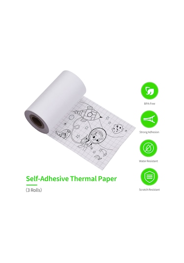 Yaleker Gri Kareli Termal Kağıt 57x30mm - 3'lü Paket, 2 Yıl Muhafaza Süresi, Bpa'sız, 3.5m Uzunluk