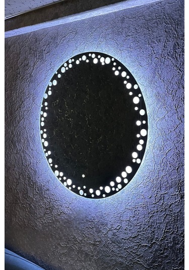 Arif Beyaz Ledli 55 x 55 Yuvarlak Model:55-B Dekoratif Ayna Beyaz