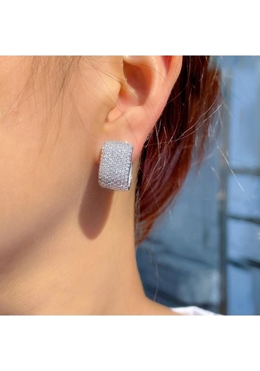 Novahub Altın Wwj Küpik Küpe Seti, 500 Adet Kübik Zirkonya, Kadın Altın Gümüş Küpe Altın