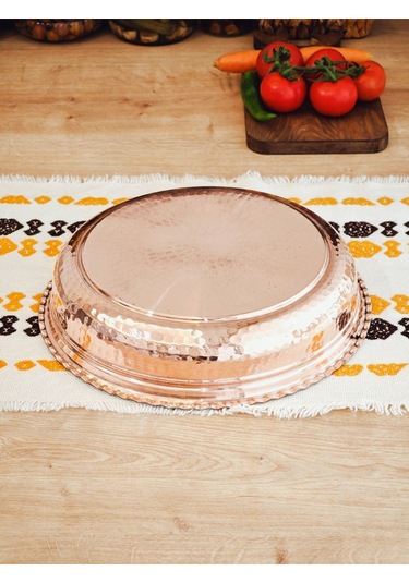 Modabakır Bakır Derin Servis Tabak Kase 24 Cm Model:ff4525ı Bakır