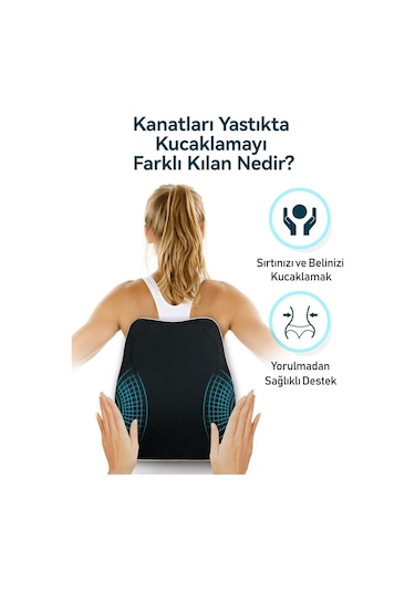 Tcherchi Ergonomik Bel Desteği Minderi, Araba Koltuğu İçin Hafızalı Köpük Sırt Desteği, Anti-statik Kılıflı Sırtlık Ofis Oyun Koltuğu