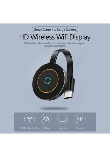 Skycity Mirascreen G10 4k Hdmı Gösterim Alıcısı - 2.4g/5g Wifi, Miracast/airplay, Android/ios/pc Uyumlu, Siyah